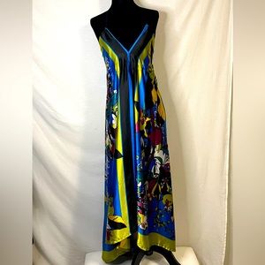 Multi-color silky summer dress